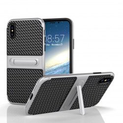 Apple iPhone X (Ten) Slim Fit Kickstand Hybrid Case (Silver)